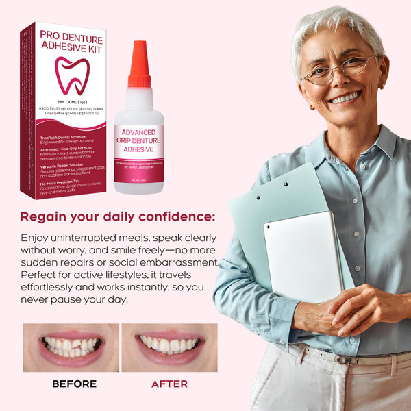 Dental Lab Instant Bonding Dental Glue for Dentures & Lab Tools - Fast-Setting in 15-60 Sec | Crack Repair & Gap Filling | Long-Lasting Hold (Days to Weeks) – 1oz