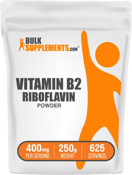 BulkSupplements.com Riboflavin Powder - as Vitamin B2, Vitamin B2 Supplement - Riboflavin 400mg, B Vitamins for Wellness, Gluten Free, 400mg per Serving, 250g (8.8 oz) (Pack of 1)