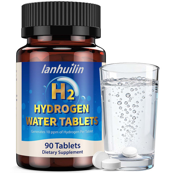 Hydrogen Water Tablets with Magnesium 150mg, 10 PPM Molecular Hydrogen Tablets for Drinking Water, H2 Hydrogen Water Supplement for Brain Health, Antioxidant Support, Energy & Recovery, 90 Count