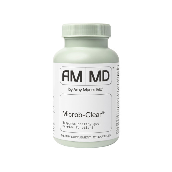 Amy Myers MD Microb-Clear - Microbiome Balance Support - Aids Gut Health, Daily Bowel Movements & Bloating - Supports Healthy Gut Flora - Gluten-Free, Dairy-Free & Non-Soy - 120 Capsules (60 Servings)