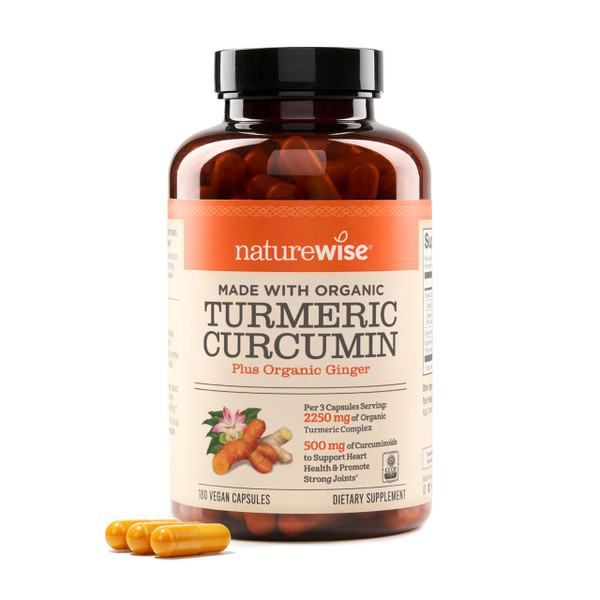 NatureWise Curcumin Turmeric 2250mg - Advanced Absorption from 95% Curcuminoids & BioPerine Black Pepper Extract - Daily Joint and Immune Health Support - Vegan, 180 Count[60-Day Supply]