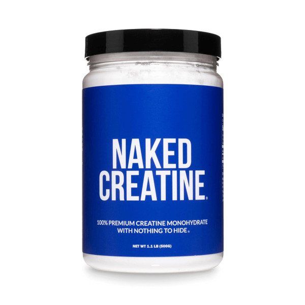 NAKED Pure Micronized Creatine Monohydrate Powder - NSF Certified, Unflavored, 500g, 1.1lb Bulk - Vegan, Non-GMO, Gluten-Free, Soy-Free, No Fillers, Supports Muscle Growth & Strength - 100 Servings