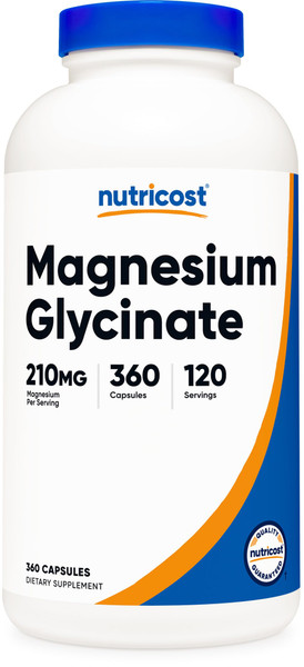 Nutricost Magnesium Glycinate Capsules (210mg) 360 Capsules
