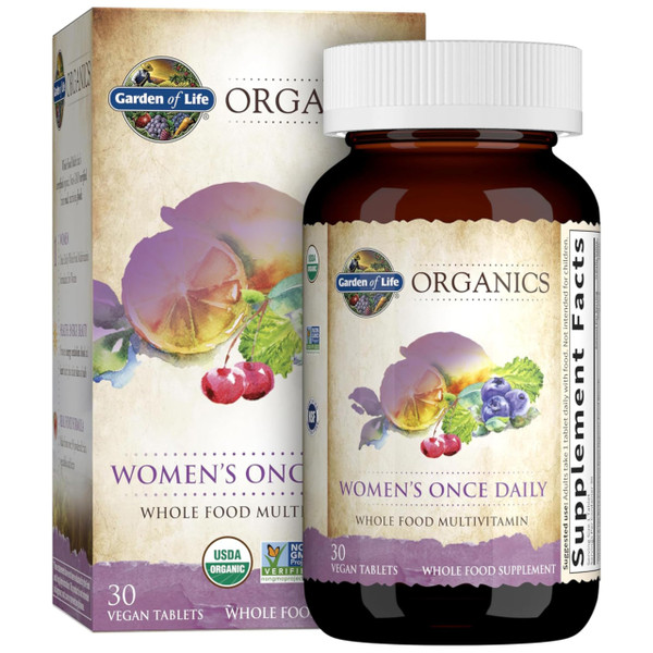 Garden of Life Organics, Women's Once Daily, Whole Food Multivitamin, 30 Vegan Tablets