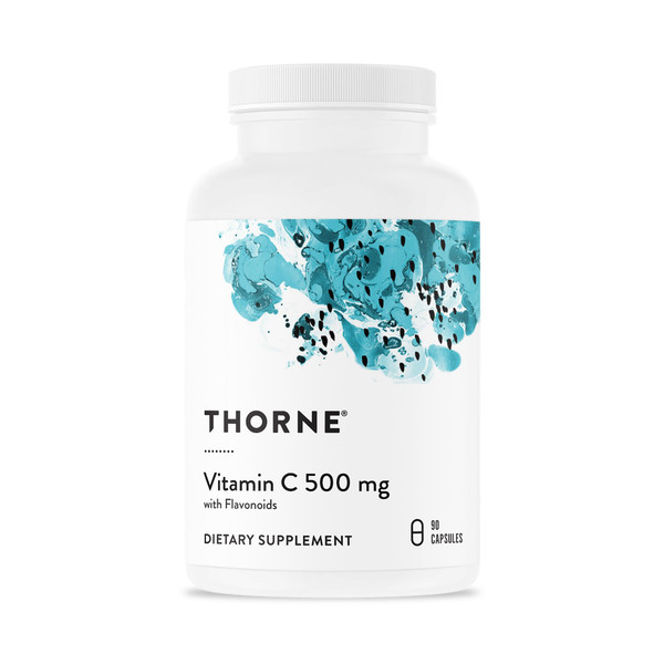THORNE - Vitamin C 500 mg - Blend of Vitamin C and Citrus Bioflavonoids from Oranges - Supports Immune System, Cellular Energy Production & Collagen Synthesis* - Third-Party Certified - 90 Servings