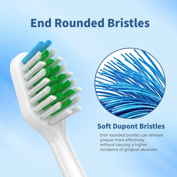 Replacement Toothbrush Heads for Waterpik Complete Care 5.0/9.0 (CC-01/WP-861), with Covers, 10 Count, White