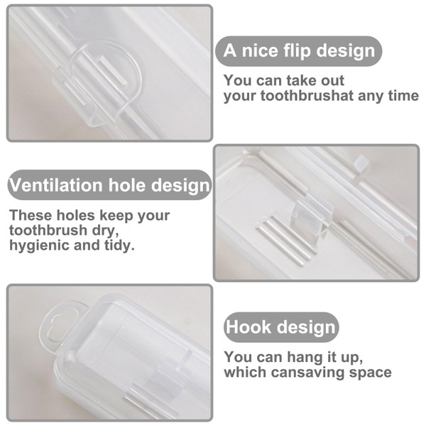 Lilingsty Travel Toothbrushes, Toothbrush Travel Kit with 5 Floss Picks, Toothbrush Holder, Individually Packaged, Suitable for Home, Hotel (50)
