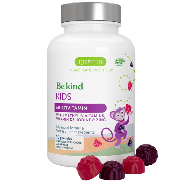 Igennus Methylated Kids Multivitamin Gummies, Age 4+, 90 Gummies