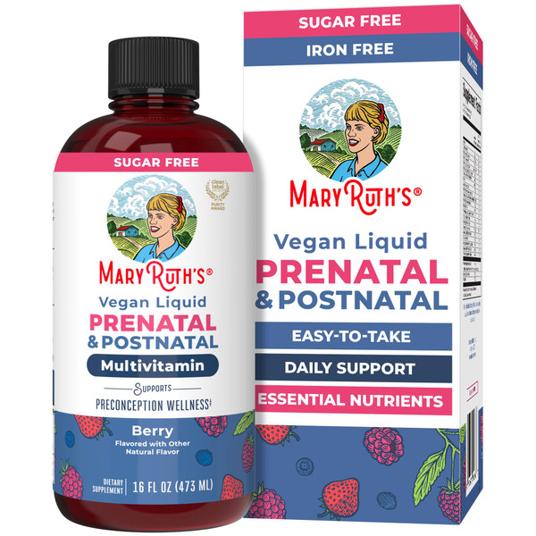 MARYRUTH'S Postnatal & Prenatal Liquid Multivitamin for Women | Selenium | Folate | Healthy Fetal Development | Prenatal Vitamins | Vegan | Non-GMO | Sugar Free | Gluten Free | 16 oz