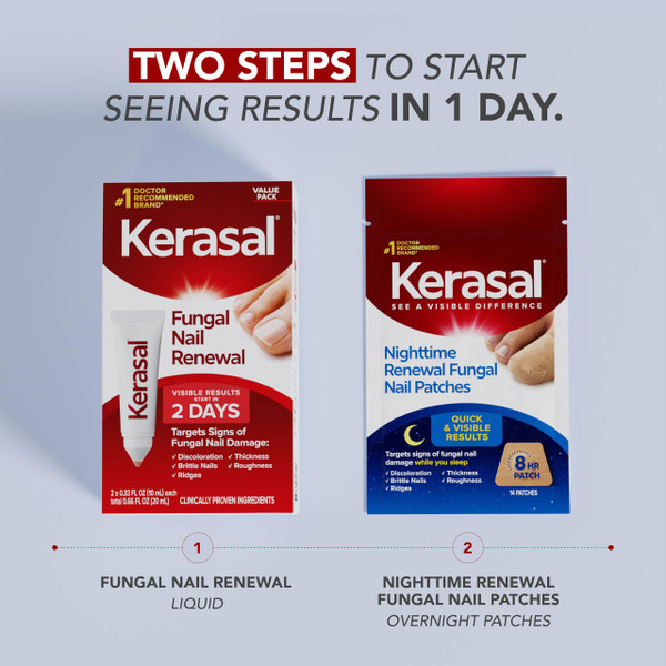 Kerasal Nail Renewal, Restorative Nail Repair for Damaged Nails, 0.33 fl oz (Pack of 2) (Packaging May Vary)