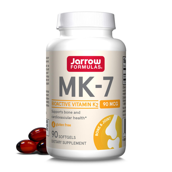 Jarrow Formulas MK-7 90 mcg - Bioactive Form of Vitamin K2-90 Servings (Softgels) - for Bone & Cardiovascular Health - Vitamin K2 MK-7 Dietary Supplement - Gluten-Free
