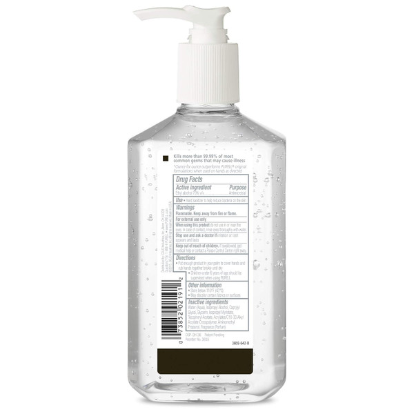 PURELL Advanced Hand Sanitizer Refreshing Gel, Clean Scent, 12 fl oz Pump Bottle (Pack of 12) - 3659-12