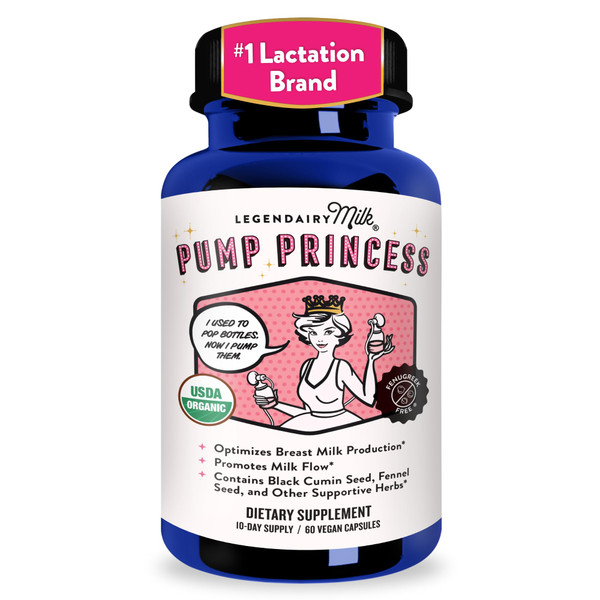 Legendairy Milk Pump Princess Lactation Supplement - Breastfeeding Supplements for Milk Supply Increase and Milkflow - Organic Black Cumin, Fennel and Dill Seeds, Fenugreek Free - 60 Capsules