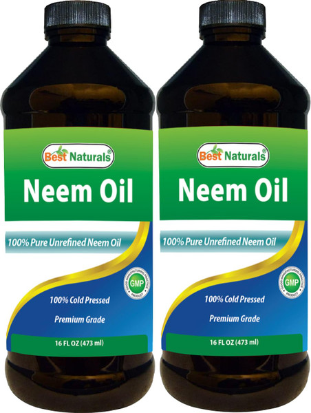 Best Naturals 100% Pure Neem Oil, 100% Cold Pressed and Unrefined - 16 OZ (2 Bottles)