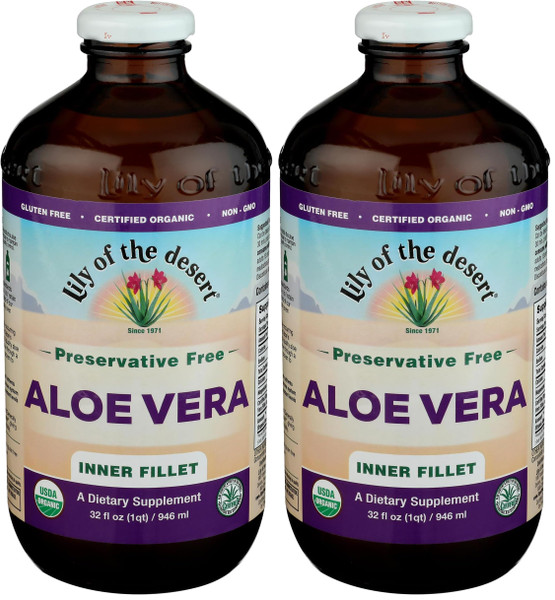 Lily Of The Desert Aloe Vera Juice 32 Oz Fillet Juices & Gels (Pack of 2)