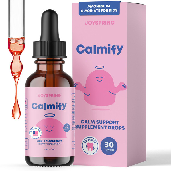 JoySpring Calmify Kids Magnesium Glycinate Drops, 30 Servings, 3+
