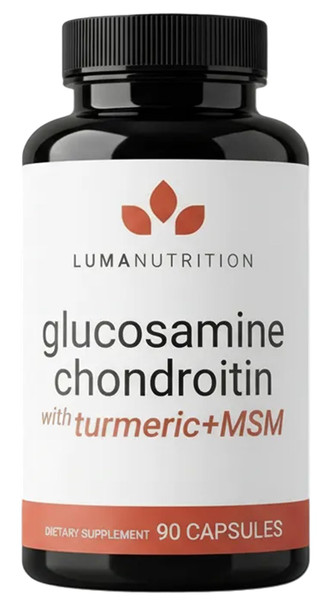Luma Nutrition Glucosamine Chondroitin MSM - Turmeric, Boswellia - Premium Supplement - for Men and Women - Joint Supplement - 90 Capsules, 30 Servings