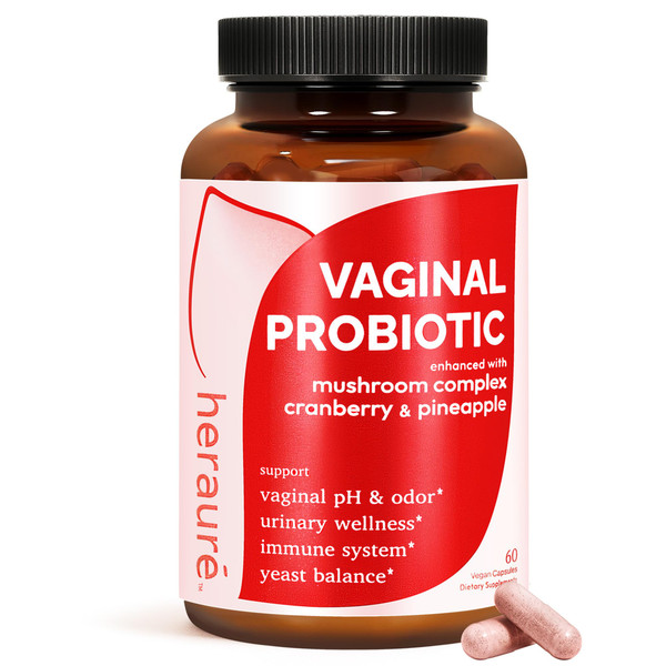 HerAure Vaginal Probiotics for Women - pH Balance, Healthy Vaginal Odor, Vaginal Flora, Yeast Balance, Women Probiotics and Prebiotics, Immune Support - Prebiotics & Lactobacillus Probiotic,60CT