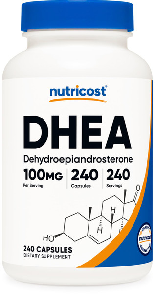 Nutricost DHEA (100mg) 240 Capsules, Gluten Free, Soy Free, GMO-Free