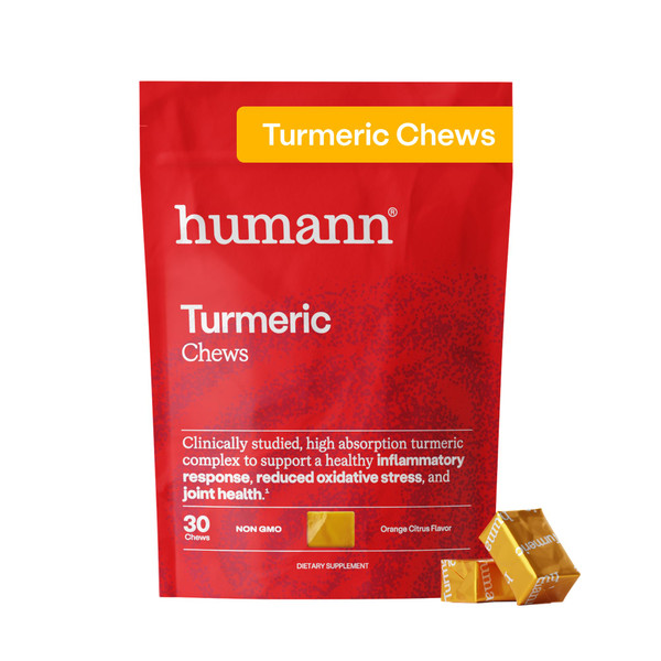 HumanN Turmeric Chews Supplement – Clinically Studied High Absorption Curcumin Complex - Orange Citrus Flavor – from SuperBeets Makers – Joint Health – 30 Count