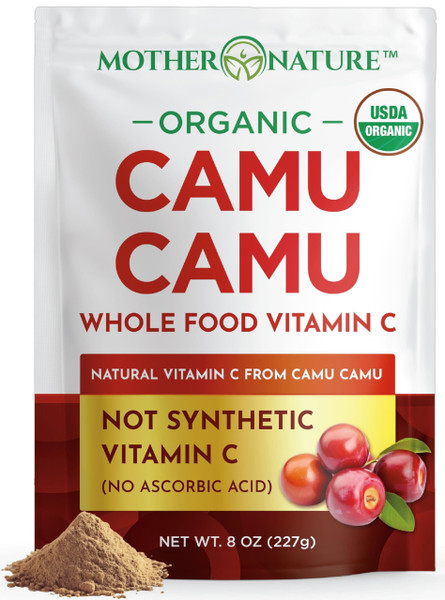 MNO Organic Camu Camu Powder Natural Vitamin C, 8 oz, 45 Servings, Vegan