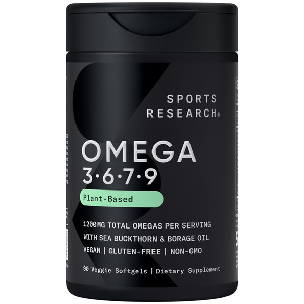 Sports Research® Vegan Omega 3·6·7·9 Complex 1635mg, 90 Count Plantgels™