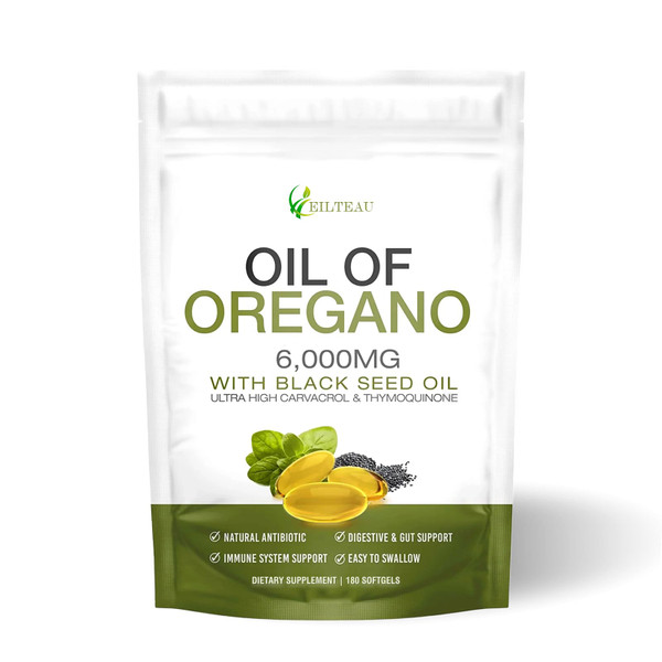Oil Of Oregano With Black Seed Oil, Premium Grade Oregano Oil Capsules