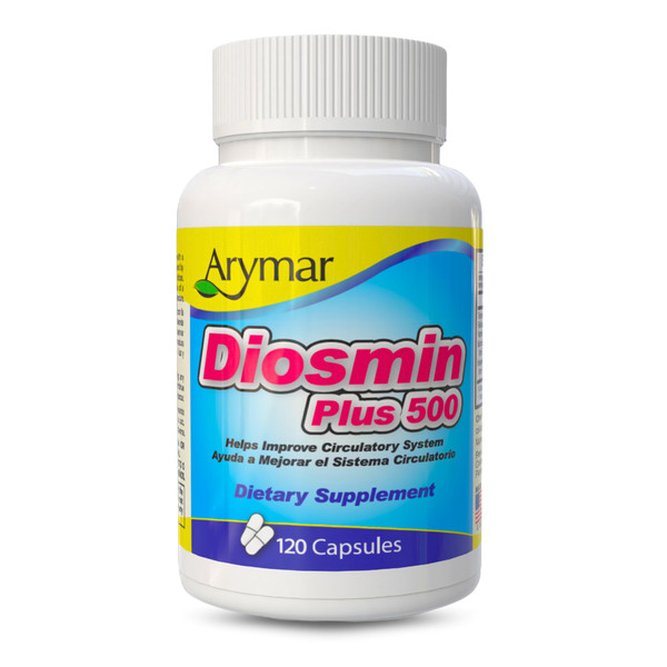 Arymar Diosmin Plus 500 - Circulatory System Support Supplement, 500mg, 120 Capsules