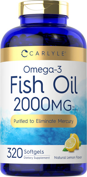 Carlyle Fish Oil Omega 3 Supplements | 2000mg | 320 Softgels | EPA & DHA