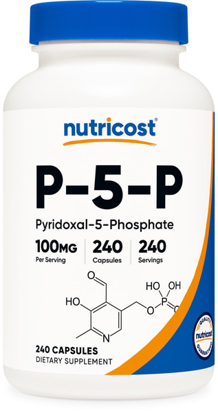 Nutricost P5P Vitamin B6 Supplement 100mg, 240 Capsules, Gluten-Free