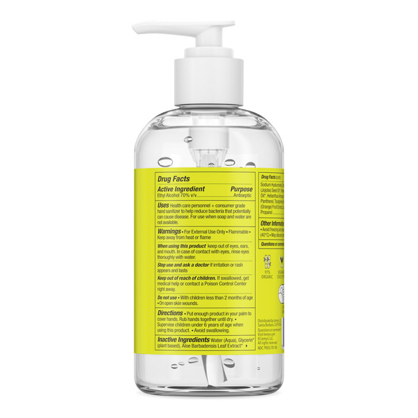 Lemyn Organics Medical‑Grade Hand Sanitizer Gel – 97 % Organic | 70 % USP Ethyl Alcohol | Moisturizing Aloe + Hyaluronic Acid | Freshly Made in USA | 8oz Bottle with Pump (PACK OF 4)