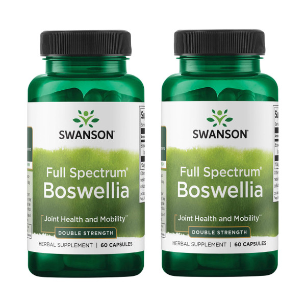 Swanson Double Strength Boswellia Serrata Ayurvedic Joint Supplement for Active Adults Seeking Flexibility and Mobility Support - 800 mg (60 Capsules, 2 Pack)