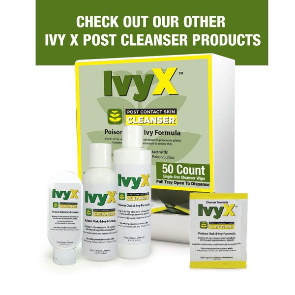 CoreTex Ivy X Post-Contact Poison Ivy Wipes - Pack of 50 Single-Use Treatment Wipes to Assist in Removal of Rashes - Also Works on Poison Oak & Sumac Oils - Travel Size Rash Remover