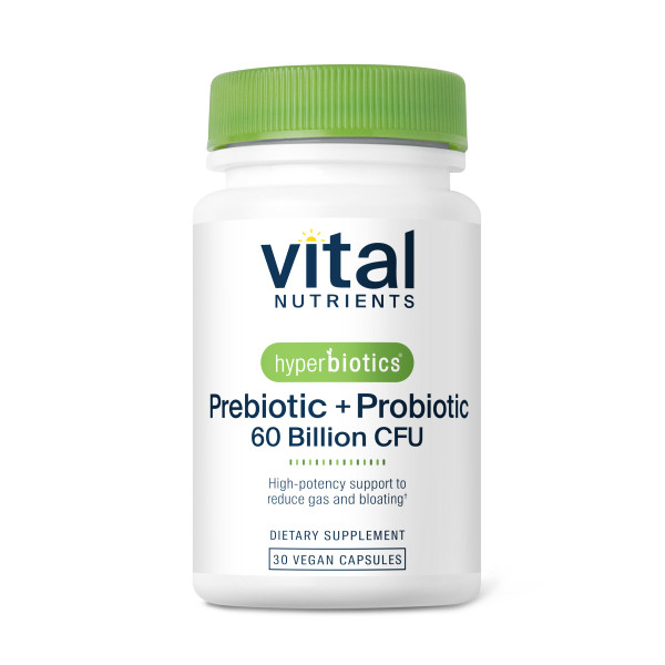 Hyperbiotics Vital Nutrients Prebiotic and Probiotic for Women and Men | 60 Billion CFU | Pre and Probiotics Supports Digestive Health, Constipation, Diarrhea, Gas & Bloating | 30 Vegan Capsules