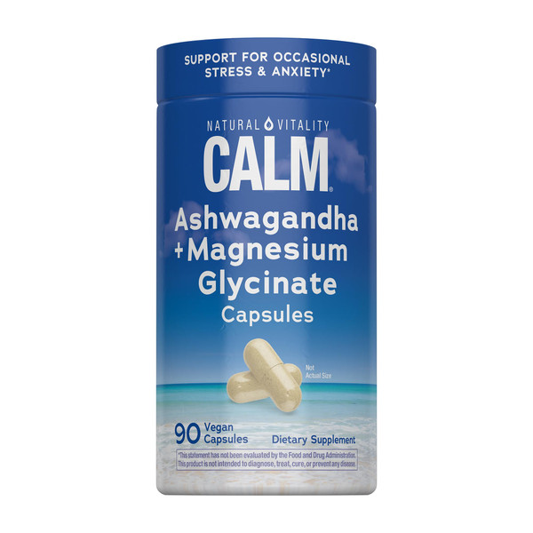 Natural Vitality Calm Ashwagandha + Magnesium Glycinate Capsules
