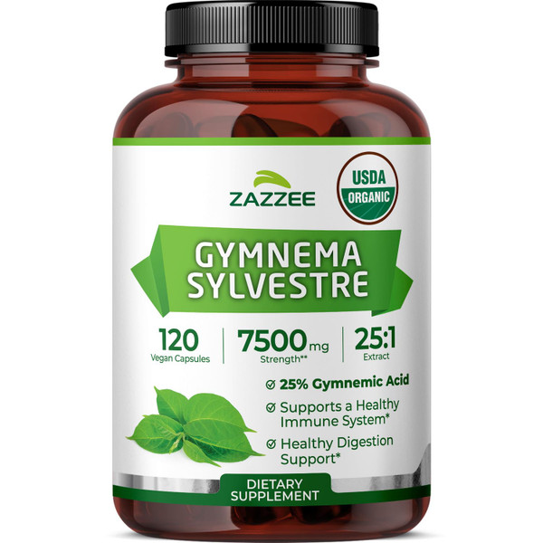 Zazzee USDA Organic Gymnema Sylvestre 25:1 Extract, 25% Gymnemic Acid