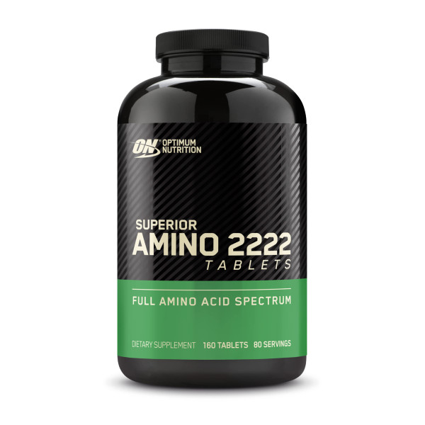 Optimum Nutrition Superior Amino 2222 Tablets, Complete Essential Amino Acids, EAAs, 160 Count
