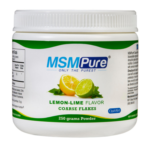 KALA HEALTH MSMPure Lemon Lime Flavored Coarse MSM Powder Flakes – Organic Sulfur for Joint Flexibility, Skin Appearance, and Hair & Nail Support – 8.8 oz, USA Made, Distilled Crystals