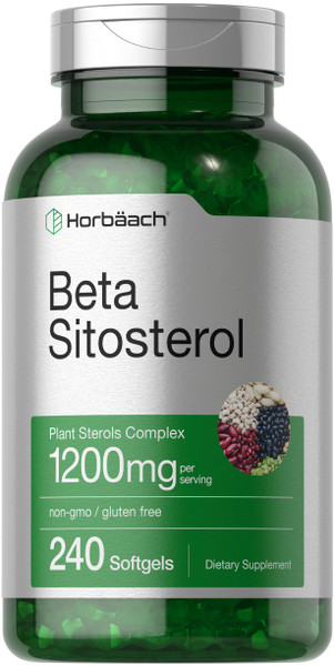 Horbäach Beta Sitosterol 1200mg | 240 Softgel Capsules | Mega Strength