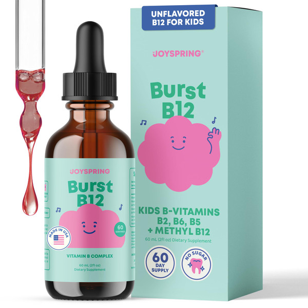 JoySpring Burst B12 Kids B Complex Drops, Flavorless, 60 Servings