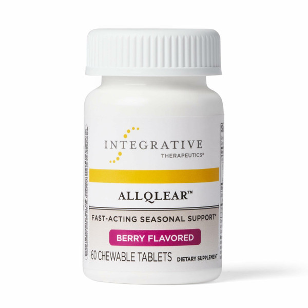 Integrative Therapeutics AllQlear - Seasonal Supplement for Immune Support *- Quail Egg Powder Blend - Dairy-Free - Berry Flavored, 60 Chewable Tablets (30 Servings)