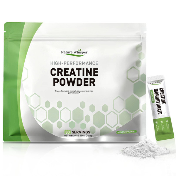 Nature Whisper Creatine Monohydrate Powder Travel Packs, On-The-Go Creatine