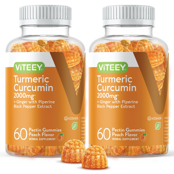 Viteey Turmeric Gummies - Turmeric Curcumin, Ginger & Black Pepper Extract