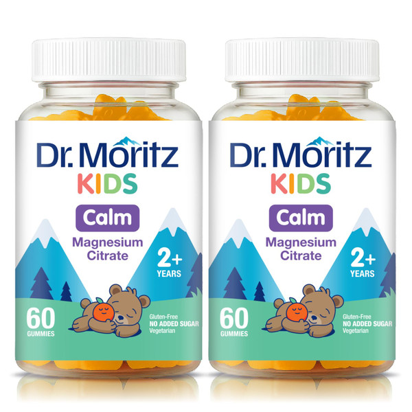 DR. MORITZ Sugar-Free Calm Magnesium Gummies for Kids and Adults - Non-GMO Magnesium Citrate Gummies - Orange Flavor - 2-Pack (120 Count)