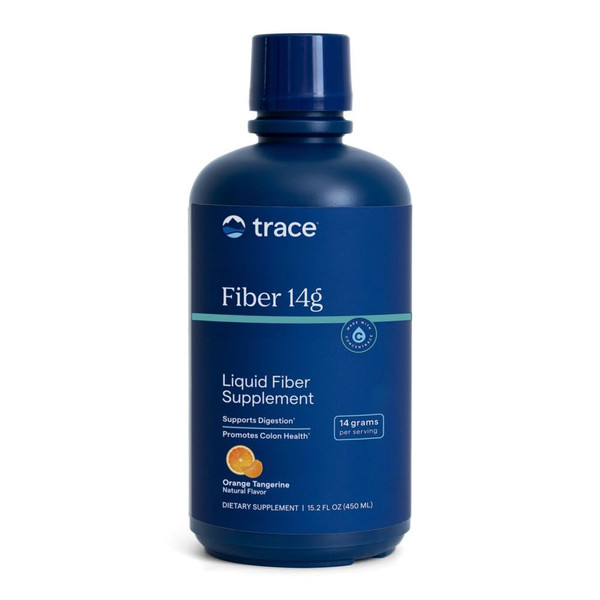 Trace Minerals Fiber 14g - Fiber Supplement for Colon Health & Digestive Support - Balanced Gut Flora - Liquid Supplement - Gluten-Free - Vegan - Orange Tangerine Flavor - 15 fl oz (15 Servings)
