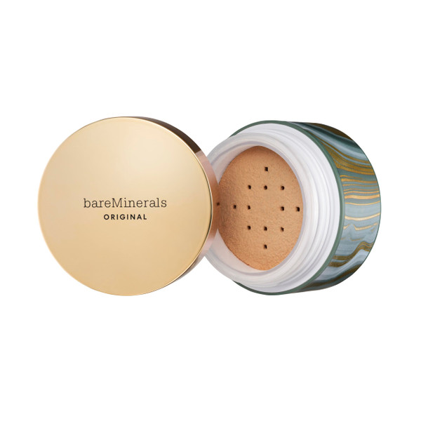bareMinerals Deluxe Original Loose Mineral Foundation SPF 15 - Holiday Limited Edition Size $88 value – Golden Beige, Vegan, Cruelty-Free & Dermatologist-Tested