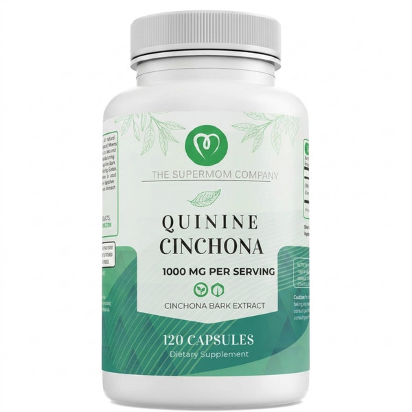 The Supermom Company Quinine Cinchona Bark Extract 1000 mg – Herbal Supplement for Muscle & Leg Cramp Relief, Digestive Support & Immune Health – 120 Capsules, Non-GMO, Made in USA