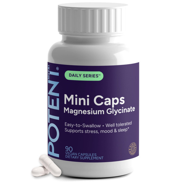 Magnesium Glycinate Small Capsules – Easy-to-Swallow Small Pills | TRAACS® Chelated Magnesium Bisglycinate | High Absorption for Sleep, Muscle & Heart Support – 90 Mini Caps