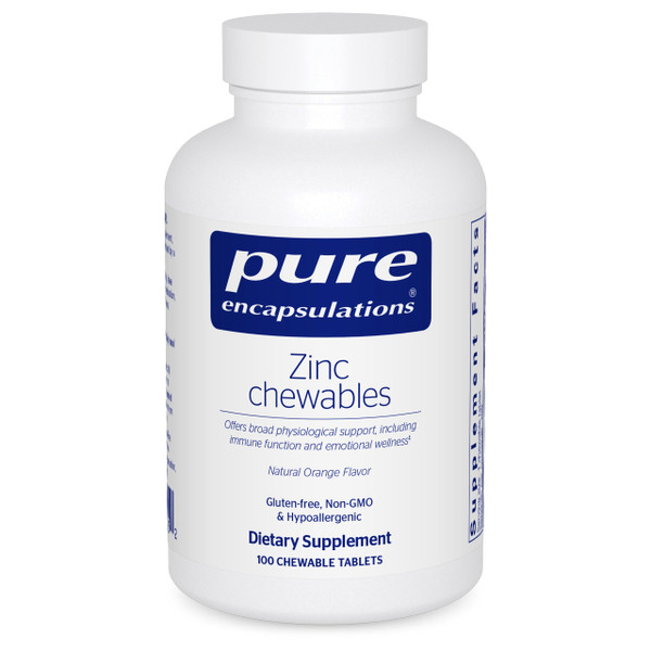 Pure Encapsulations Zinc Chewables, Natural Orange, 100 Chewable Tablets