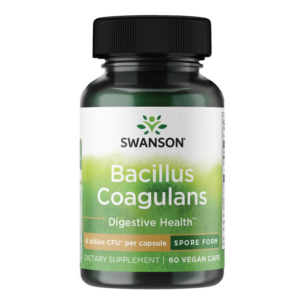 Swanson Bacillus Coagulans Probiotic, 6 Billion CFU, 60 Vegan Capsules